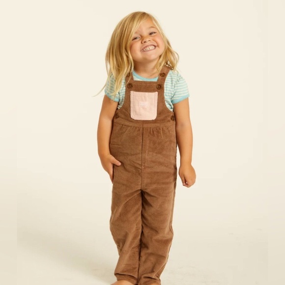 Hammies Other - Hammies Retro Corduroy Overalls in Brown / Powder Pink |Size 1T